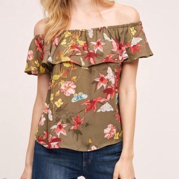 Anthropologie Tops - Anthropologie Maeve Vallita Off The Shoulder Blouse